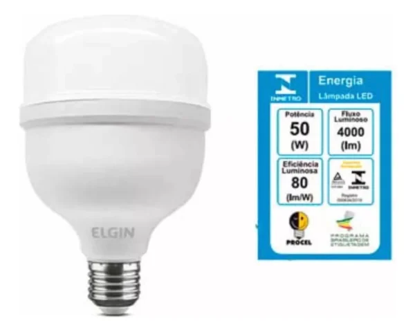 Lâmpada Led 50w 6500k Bulbo E27 Bivolt Branco Frio Ultraluz - Image 3