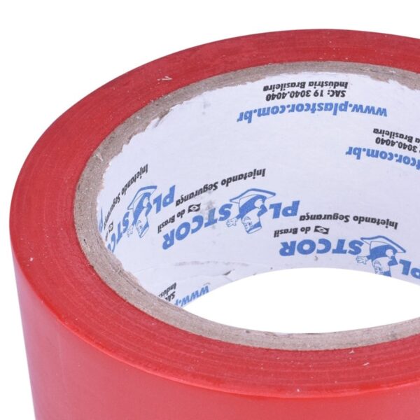 Fita de Demarcação Adesiva 48mm x 30m Vermelha- Plastcor - Image 4