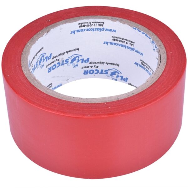 Fita de Demarcação Adesiva 48mm x 30m Vermelha- Plastcor - Image 2