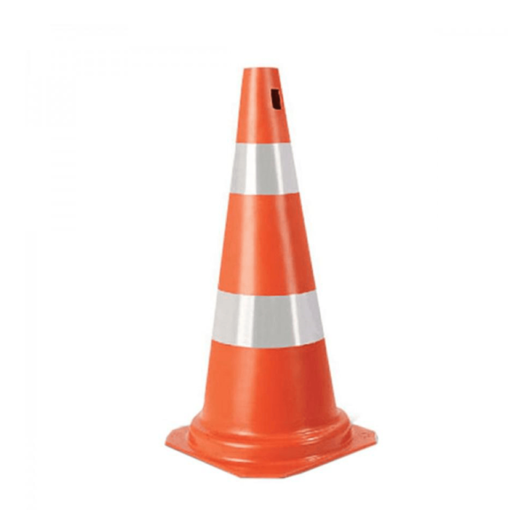 Cone Sinalização Lar/Bco Pic Plastc 75cm