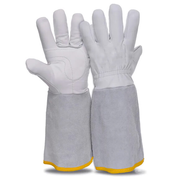 Luva Vaqueta Mista Punho 20cm Branca Tesser CA 46956