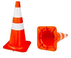 CONE RÍGIDO 75 CM LARANJA/BRANCO PEÇA