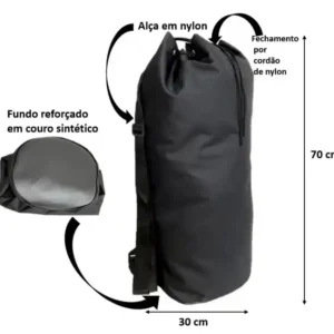 SACOLA P/ CORDAS LINHA VIDA EM LONA 700X300MM FESON - PRETA