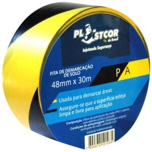 FITA DE DEMARCACAO PRETO/AMARELO 48MM X 30MTS PLASTCOR
