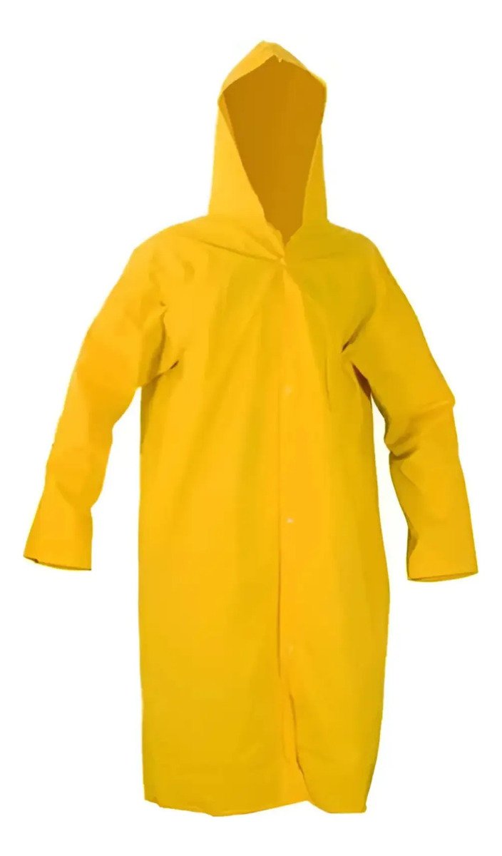CAPA DE CHUVA COM CAPUZ FORRADA AMARELA PLASTCOR CA 36254