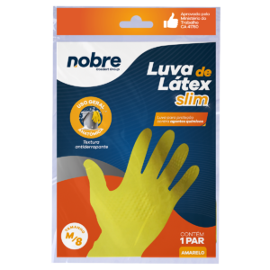 LUVA LATEX NOBRE AMARELA CA 41780 TAM M